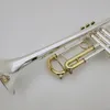 Alta qualidade BB Trumpet LT180S-72 Golden Prata Banhado Instrumento Musical Profissional com Caso