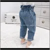 Bebê roupas bebê, entrega de gota de maternidade 2021 crianças calças para meninas cor sólida jeans de cintura alta algodão crianças casual denim verão verão