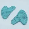 Blu Howlite Gua Sha Strumento per la cura del viso Massaggio con pietre naturali Collo Lifting facciale Rassodante Raschietto Massaggiatore Trucco sanitario