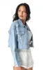 Womens Denim 청바지 재킷 여성 짧은 면화 재킷 여성 크기 XS S M L