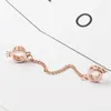 Pulseira de prata esterlina em forma Coroa de ouro rosa Corrente de segurança Rolha europeia Clipe de bloqueio Encaixe para pulseira Pandora Descobertas de joias Presente de Natal Xma