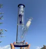 2021 12 pollici Tubo dell'acqua Bong Narghilè Blu Pneumatico Filtro di massa Vetro spesso Dab Rig Bubbler Perk 18mm Ciotola Bong Magazzino degli Stati Uniti