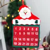 Christmas 24 Day Hanging Advent Calendar Red And White Santa Claus Design Non-Woven Xmas Countdown Decoration