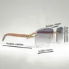 20% korting voor 2023 luxe designer zonnebril vintage zwarte witte hoorn oversize randloze diamant snijmensen houten bril retro tinten voor zomerclub brillen