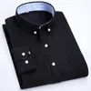 Business Camisa 2022 Llegada Hombres Camisa de manga larga Oxford Fashion Causal Solid Sarga Swill Twirt Hombre de marca Ropa de marca Soft Cómodo Hombres Casual