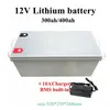 Bateria de íon do lítio da anti-água recarregável 12V 300AH BATERIA 12V BMS com Bluetooth para o sistema solar do RV do barco elétrico + 20a carregador