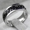 Anello girevole a catena in acciaio inossidabile da 8 mm per uomo oro blu anelli rotanti Punk Rock nero freddo accessori regalo di gioielli