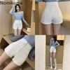 Nomikuma hoge taille shorts vrouwen aankomst unicolor casual match korte broek vrouwelijke Koreaanse straatwear pantalones 210514