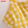 Verão Mulheres Amarelo Impressão de Manta Backless Longa Sem Mangas Feminino Sexy Beach Jumpsuit QN87 210416