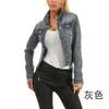 Womens Jackets Denim Jacka Bekväm Pendling Soft Stretch Coat Tvättad Solid Färg Höst Vinter Mode Sexig Top