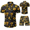 Survêtements pour hommes Ensemble de chemises hawaïennes pour hommes Été Floral Hommes + Shorts de plage imprimés Survêtement à manches courtes Mode 2 pièces Ensembles Vêtements pour hommes