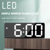 Acrylic/Mirror Alarm Clock LED Digital Voice Control Snooze Time Temperature Display Home Decoration Other Clocks & Accessories