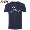 Yamaç Paraşütler Dağları EKG Heartbeat T Shirt Tasarımcı Yaz Tarzı Erkekler Nefes Streetwear XS-5XL Desen Ucuz Satış 210409