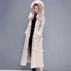 Große Größe Winter Lammwolle Jacke Mantel Frauen Lange Faux Leder Weibliche Verdicken Warme Mantel Frauen Mit Kapuze Pelz Mäntel 211220