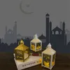 Eid Mubarak Fête Musulmane Ramadan Lanternes Eid En Fer Forgé Led Vent Lanterne Artisanat Ornements Arabe Lanterne Décoration pour La Maison 210408