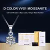 100 Real Moissanite Necklace 1CT 2CT 3CT VVS Lab Diamond Pendant Halsband för kvinnor Män Present Sterling Silver Wedding Jewelry H116962435