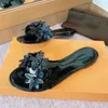 2021 Moda Letnia Plaża Kobiety Kapcie Wysokiej Jakości Aplikacje Płaskie Sandały Luksusowy Projektanci Slip Flip Flops 35-41