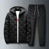 OEIN Winter Männer Parka Set Outwear Mantel + Baumwolle Hosen Anzug Lässig Warme 2 Stück Parkas Sets Slim Fit trainingsanzug Herren Kleidung 211222