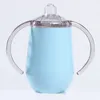 10oz Stainless Steel Baby Sippy Mugs With Handle Double Layer Vacuum Insulated Mug Kids Water Training Bottles