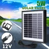 Chargeur de batterie portatif de panneau solaire de polysilicium de 5W 12V pour le bateau de RV de voiture avec le câble de 3m