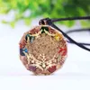 Ciondolo luminoso in orgonite Collana Sri Yantra Chakra Guarigione Energia Meditazione Gioielli Protezione Emf 210721