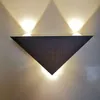 Lámparas de pared a prueba de agua 3W Interior Exterior Aluminio Triángulo Luz Patio Porche Corredor Dormitorio Aplique Lámpara