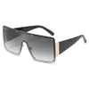 Fashion Large Oblong Women Oversize Sunglasses With Handbag Pattern Legs And One Piece Lenses Cover Frame Rivets Fixed