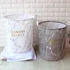 Paniers de rangement léger grande capacité coton linge pliable vêtements de lavage panier à linge avec poignée marbrure maison portable