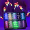 10 Rollbox Luminous Fire Flame Foil Set Nail Art Transfer Sticker Decal Yellow Blue Slider Starry Papers Decoration3026637