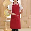 Pure Color Kitchen Apron Cooking For Woman Men Chef Waiter Cafe Shop BBQ Hairdresser Aprons Custom Gift Bibs Wholesale 210625