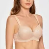 Women's Smooth Jacquard Underwire Firm Contour Support Balconette Bra Plus Size 211110