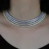 Nieuwe aangekomen 4mm Cubic 5a Iced Out Bling CZ Tennis Chain Ketting Vonken Bling Bruiloft Bruids Gift Choker 15 16 Ketting X0509