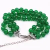 Örhängen Halsband Natursten Jades Smycken för kvinnor 8mm Runda Pärlor Strand Armband Handgjorda Crystal Multilayers Chain Gifts A575