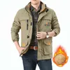 Winter Jacket Men Thick Wool Liner Warm Streetwear Army Parka Men Multi-Pocket Windbreaker Fur Hooded Cargo Bomber Jackets Coats Y1109