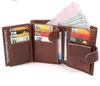 Wholale Germany Style Trifold Genuine Card Wallet Portafoglio in pelle per Men8019868