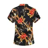 Summer Mens Flower Beach Hawajskie koszule Tropical Summer Short Sleeve Floral Shirts 5xl 6xl 7xl 210412