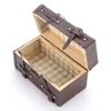 1/12 Dollhouse Miniature Carrying Vintage Leather Wood Suitcase Luggage Classic Toys Pretend Play Furniture Toys 1581 Y2