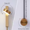 Led indoor wall lamps rotation dimming switch led light modern stai deco sconce livingroom golden luminaire 210724