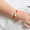 Bracelets porte-bonheur chaîne de corde rouge 12 Constellations Couple Bracelet pour amoureux céramique ajusté femmes bijoux de mode Simple