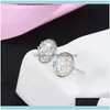 Charm Jewelrys925 Fairy Pure Super Sier Mens and Womens Personlighet Kristallkluster Net Rött temperament Hartsörhängen Drop Leverans 2021 XG