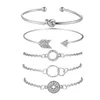 Tocona vintage 5 stks / sets armband voor dames dames ronde geometrische ontwerp armbanden kristal steen sieraden accessoires 4079 x0706