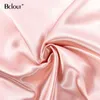 Bclout Pink Silk Casual Home Wear Women Suit Elastic Waist Shorts Satin Button Up Shirt Female Two Piece Set Short Sleeve 2021 Y0702