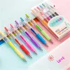 3D DIY Pintura Graffiti Glitter Marker Gel Pen Creative Colored Neutral Pens Jelly Pen Set Girl School Supplies Regalos para niños 210330