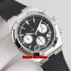 7 Style Najwyższej jakości Zegarki 8F 5500V / 110A-B481 Patrimony Overseas Chronograph Cal.5200 Automatyczny Zegarek Mens Czarny Dial Pasek Gents Gents Sports Wristwatches