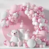 Rosa Vit Metallic Ballong Kit 104PCS Party Decoration For Födelsedag Bröllop Engagement Anniversary TX0077