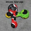 Silicone Spoon Hand Pipes Printing Silicon Mini Water Pipe+Glass Bowl+Stainless Steel Dabble For Dry Herb Customized Printings Available