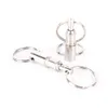 5pcs Steel Chrome Plated Pull-Apart Key Rings Detachable Key Ring Snap Lock Holder Removable Keyring Quick Release Keychain