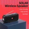 Solar Charge Bluetooth-luidspreker met zaklamp Draagbare draadloze stereoluidspreker Soundbox Outdoor Ondersteunt FM-radio USB-schijf TF MP3-muziekspeler