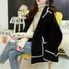 Inverno Caldo Giacca Cardigan Donna Capispalla Allentata Spessa All-Fiammifero Cappotto Lavorato A Maglia Doppio Petto Harajuku Donna 211014