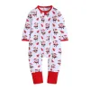 Automne hiver noël bébé barboteuses mignon nouveau-né enfants fille décontracté à manches longues père noël arbres bonhomme de neige fermeture éclair imprimée combinaisons vêtements pour tout-petits